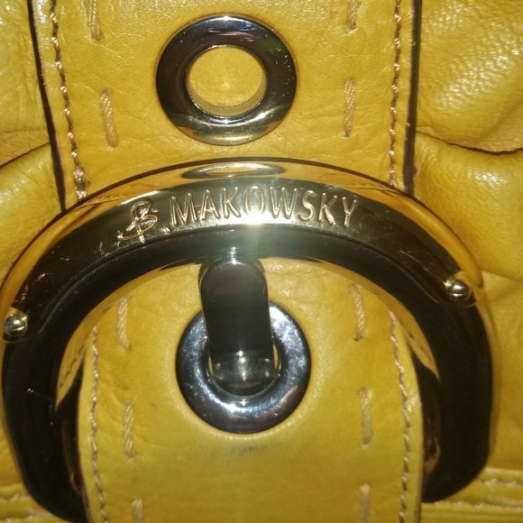 B. Makowsky mustard yellow large soft leather satchel - Picture 5 of 12